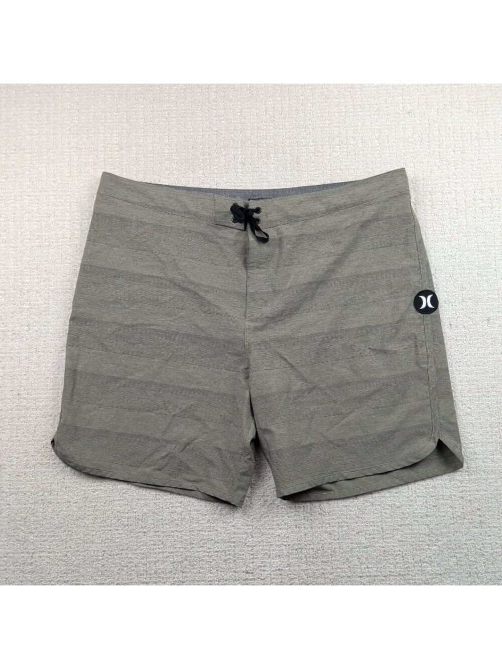 Hurley Phantom Board Shorts Mens 36 Gray Stripe Stretch Swim Trunks Surf Skate